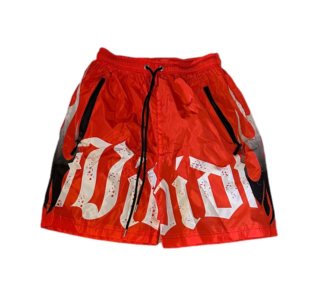 LWOF FLAME SHORTS RED