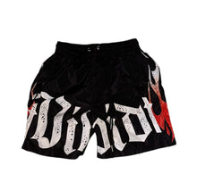 Load image into Gallery viewer, LWOF FLAME SHORTS BLK
